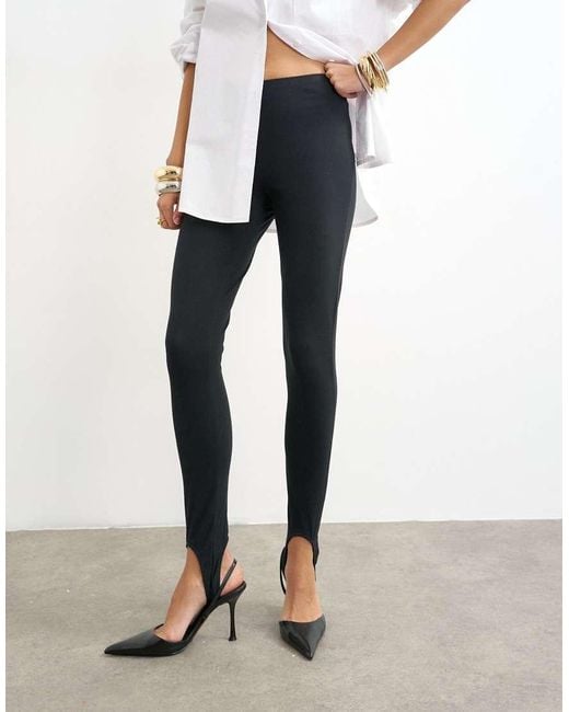 TOPSHOP White Jersey Stirrup Leggings