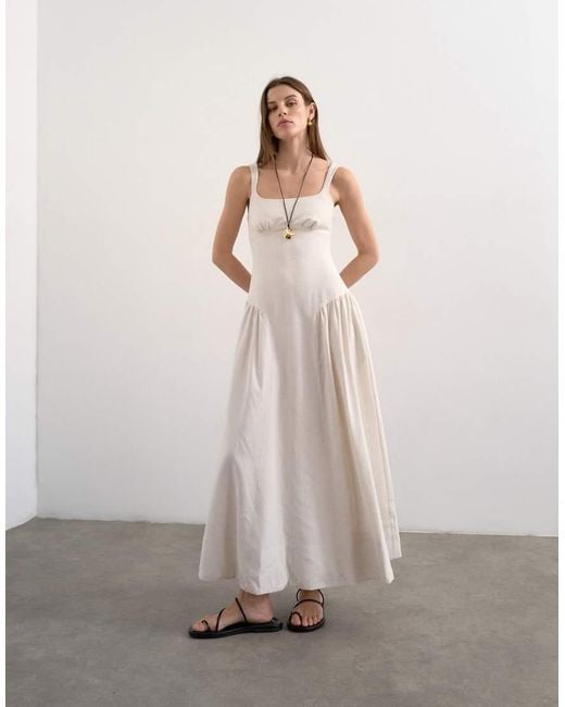 TOPSHOP Natural Dropped Waist Maxi Sundress
