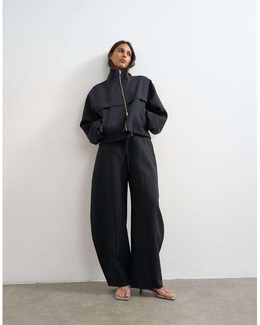 TOPSHOP Black Co Ord Barrel Leg Trouser