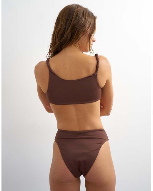TOPSHOP Natural Tiana High Waisted Bikini Bottoms