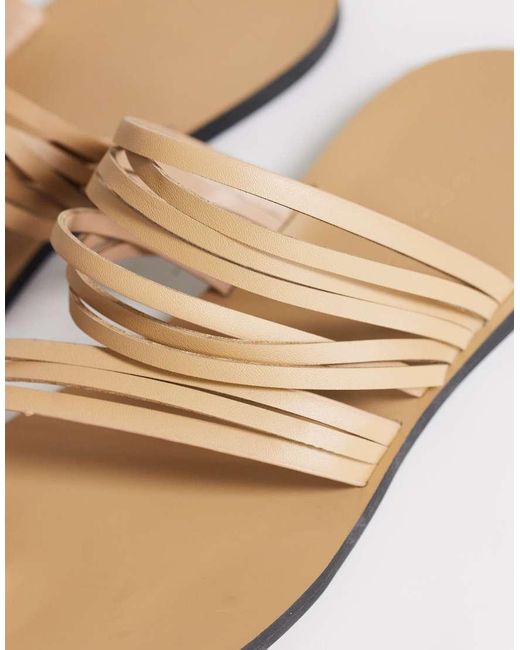 TOPSHOP Natural Maeve Strappy Toe Loop Sandals