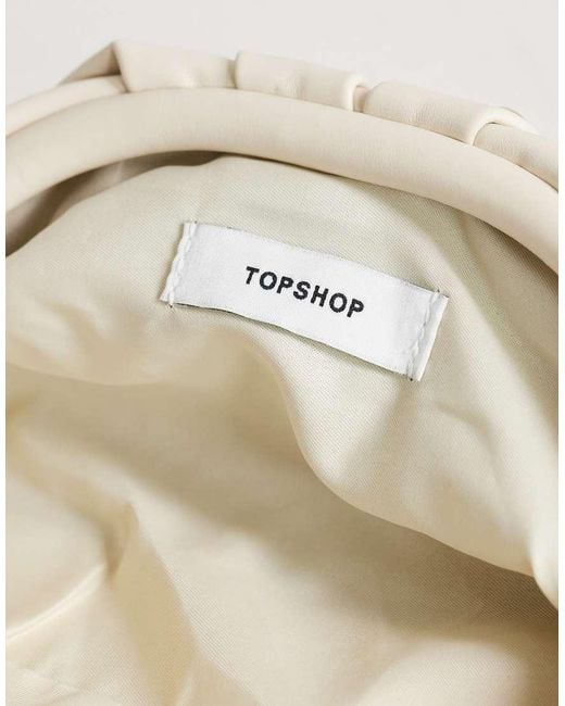 TOPSHOP Natural Josephine Small Studded Clutch Bag