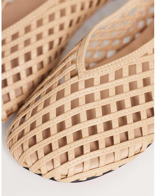 TOPSHOP Natural Luna Woven Ballet Flats