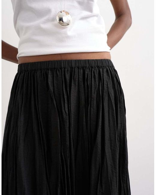 TOPSHOP White Shirred Waist Crinkle Full Circle Skirt
