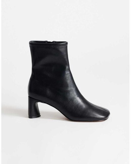 TOPSHOP Black Kenna Block Heel Ankle Boot