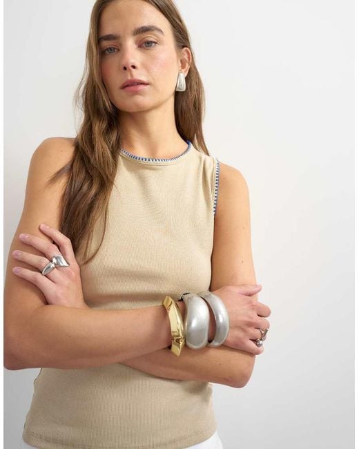 TOPSHOP Green Asymmetric Racer Back Vest