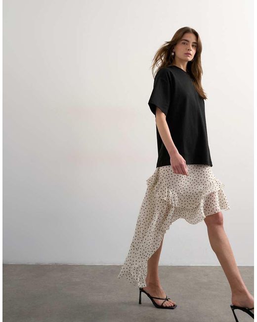 TOPSHOP Black Premium Interlock Oversized Tee
