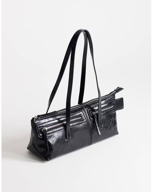 TOPSHOP White Snoopy Small Zip Front Pocket Shoulder Bag