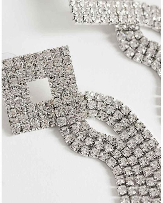 TOPSHOP White Eliza Stud Tassel Embellished Earring