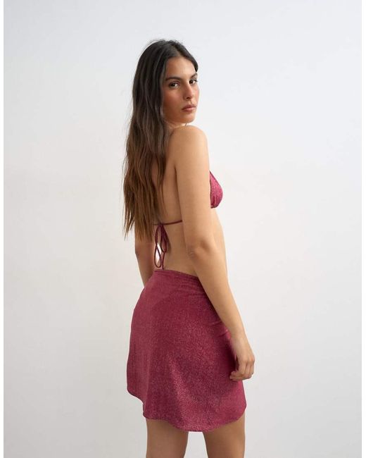 TOPSHOP Red Glitter Sarong
