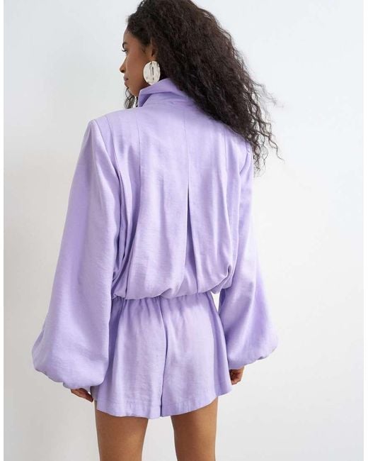 TOPSHOP Purple Modal Funnel Neck Jacket