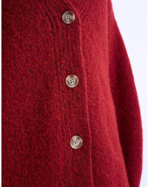 TOPSHOP Red Easy Oversized Boyfriend Fit Longline Knit Cardigan