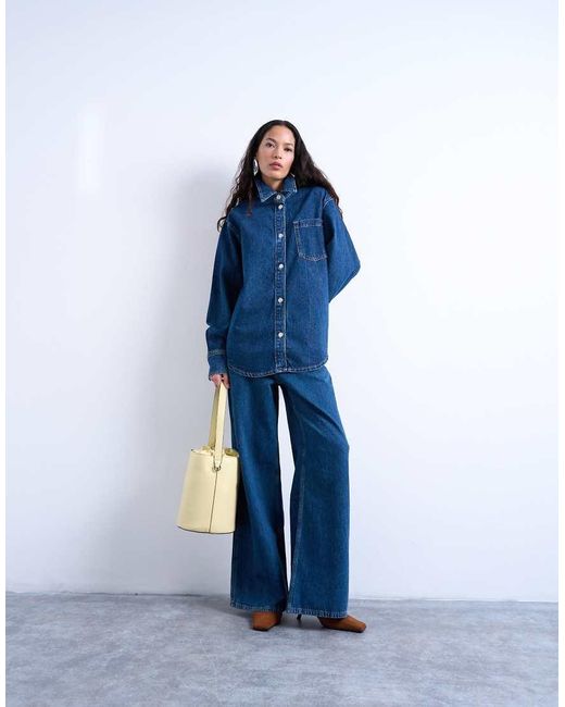 TOPSHOP Blue Denim Shacket
