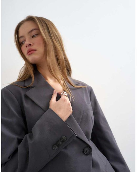 TOPSHOP Gray Co Ord Clean Cinched Blazer