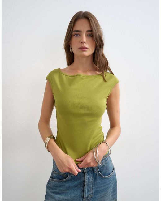 TOPSHOP Green 90's Boat Neck Vest
