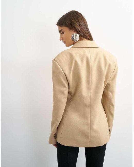 TOPSHOP Natural Extreme Cinched Waist Blazer
