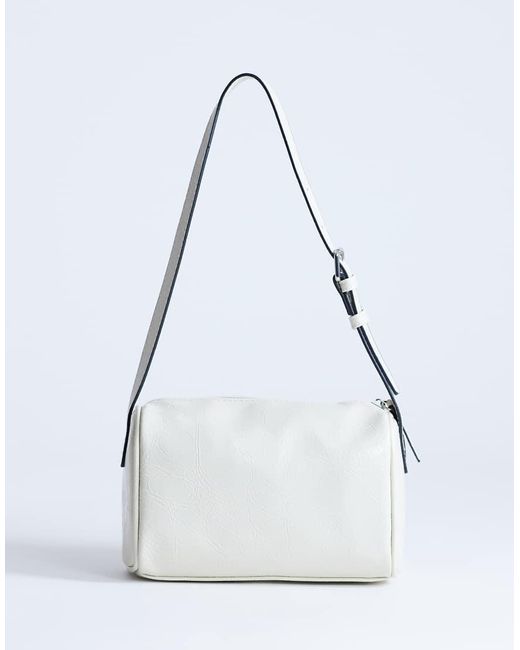 TOPSHOP White Safia Front Pocket Shoulder Bag