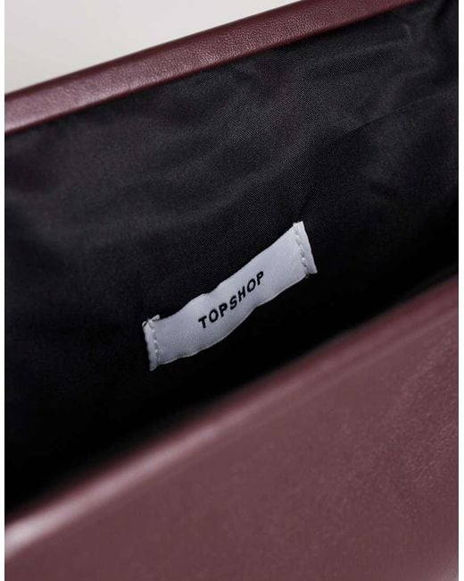 TOPSHOP Purple Anna Medium Angular Clutch Bag