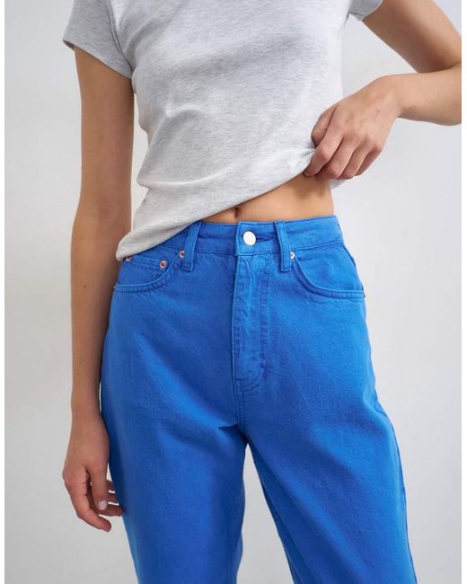TOPSHOP Blue Mom High Rise Loose Fit Jean