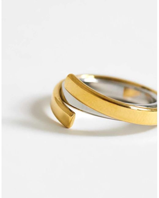 TOPSHOP Metallic Ruth Waterproof Overlapping Ring