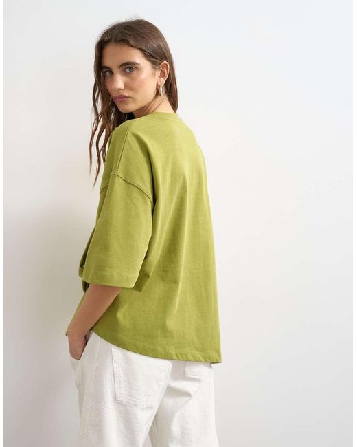 TOPSHOP Green Knot Twist T-Shirt