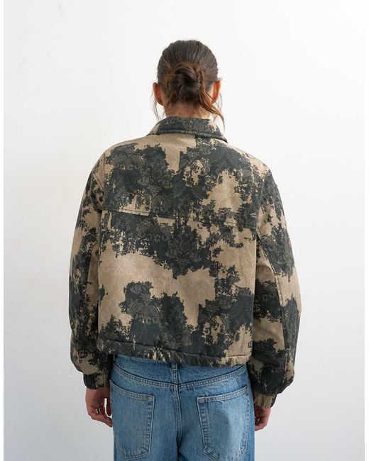 TOPSHOP Brown Printed Cotton Jacket