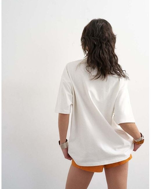 TOPSHOP White 'car' Graphic T-shirt