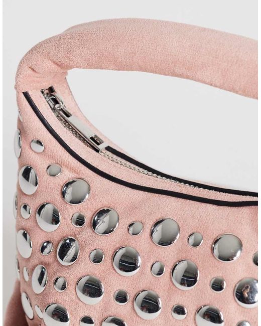 TOPSHOP Pink Juno Small Studded Grab Bad