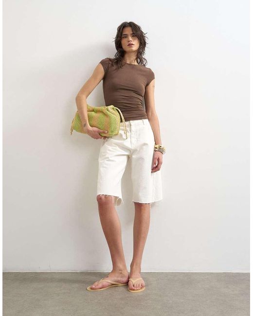 TOPSHOP Brown Faced Short Sleeve Tee