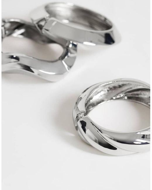 TOPSHOP Gray Fabio 3 Pack Bangles