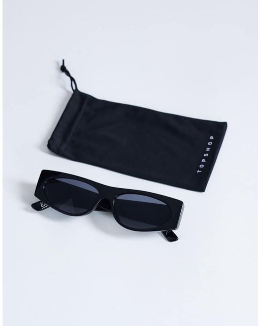 TOPSHOP Blue Mykonos Cat Eye Sunglasses