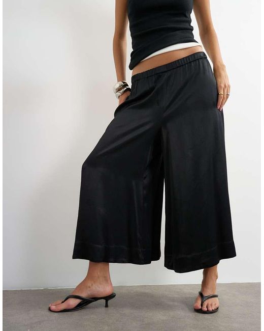 TOPSHOP Blue Satin Culotte