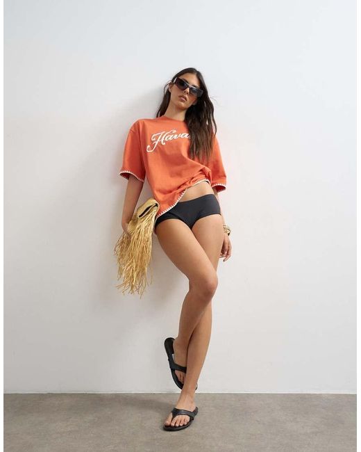 TOPSHOP Orange Italy Boy Short Bikini Bottoms