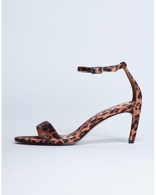 TOPSHOP White Isabelle 2 Part Banana Heel Sandal