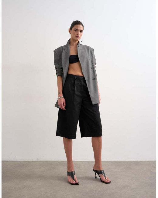 TOPSHOP Black Longline Cargo Short