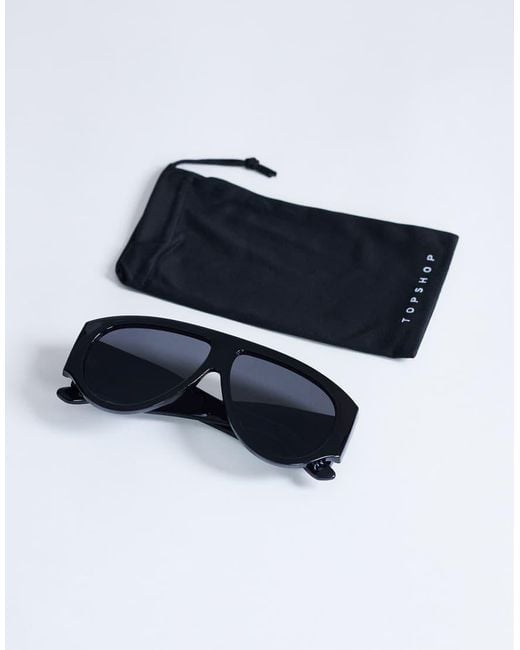 TOPSHOP Blue Zante Aviator Sunglasses