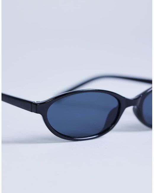 TOPSHOP Blue Lanzarote Oval Sunglasses