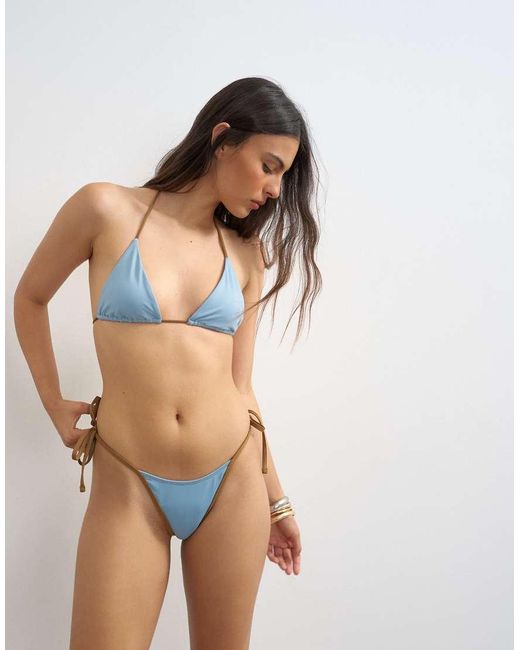 TOPSHOP Brown Ibiza Cheeky High Leg Bikini Bottom