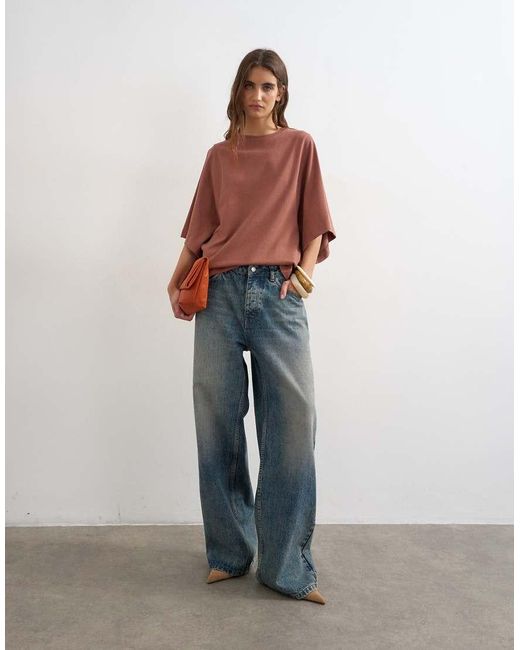 TOPSHOP Red Batwing T-shirt