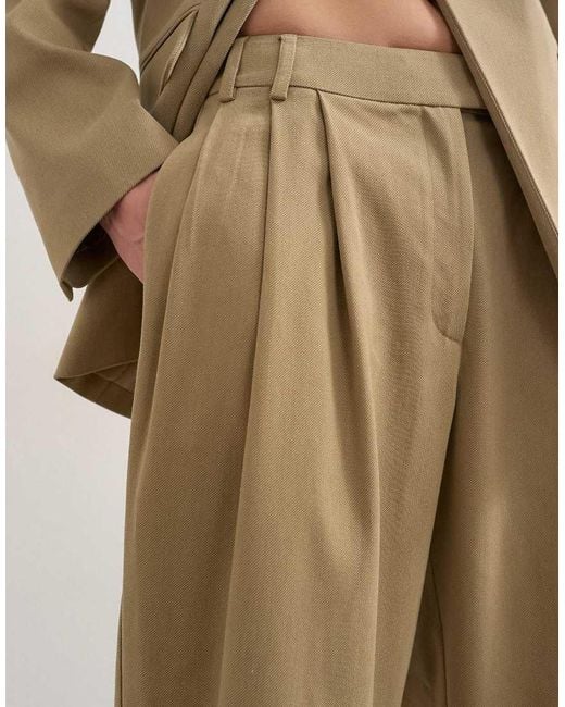 TOPSHOP Natural Triple Pleat Trouser