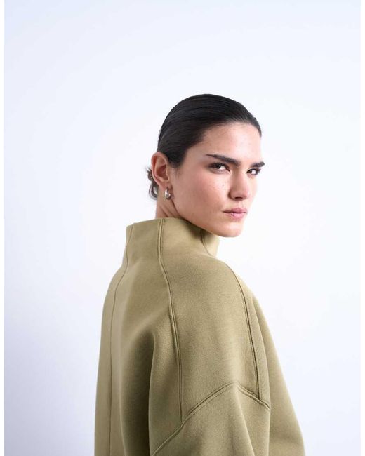 TOPSHOP Blue Funnel Neck Oversized Sweat