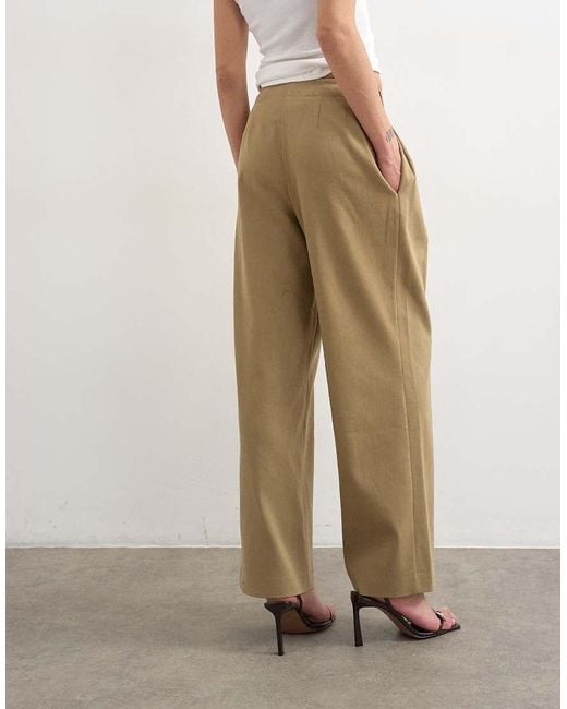 TOPSHOP Natural Triple Pleat Trouser