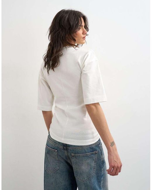 TOPSHOP White Drawstring Detail T-shirt