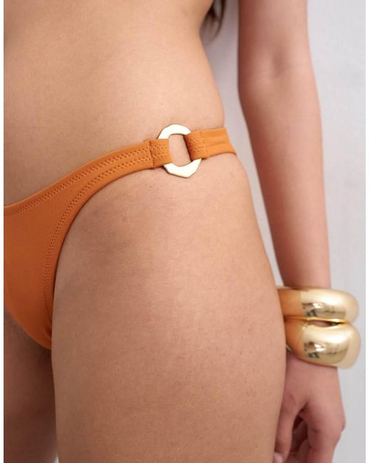 TOPSHOP Red Bordeaux Cheeky High Leg Bikini Bottom