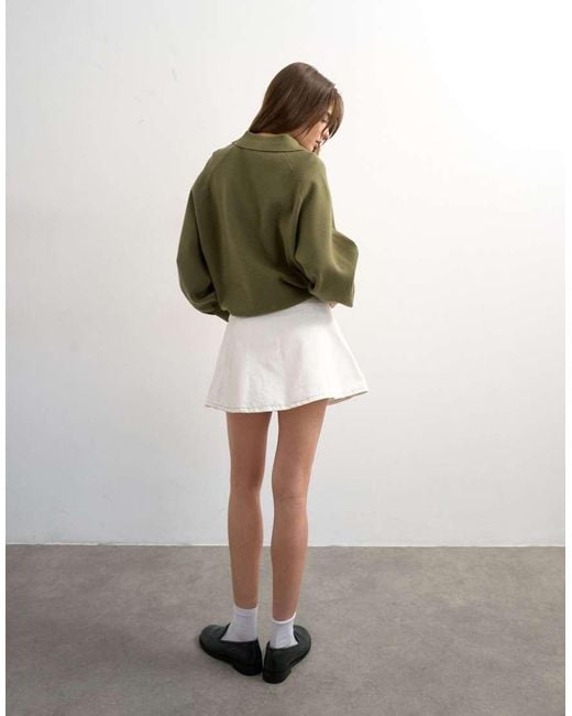 TOPSHOP Multicolor Denim Button Through Mini Skirt