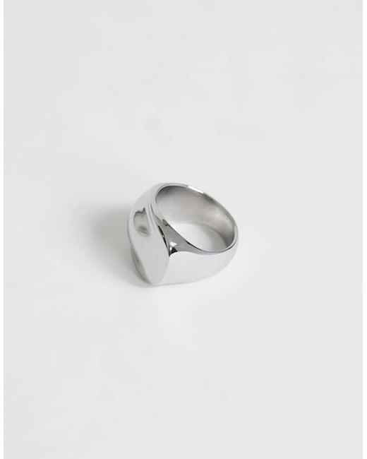 TOPSHOP White Roma Waterproof Stainless Steel Ring