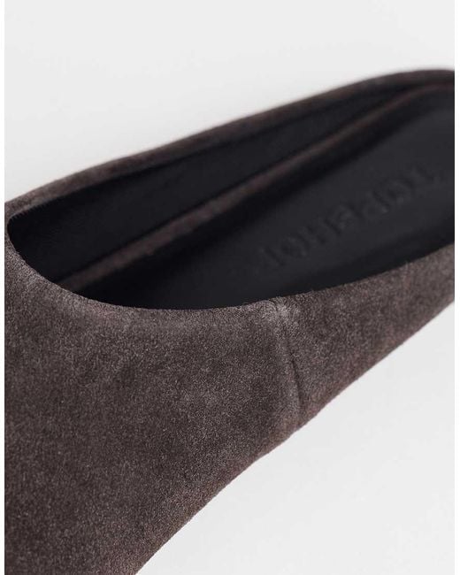 TOPSHOP White Dawn Real Suede Flat Pointed Shoes