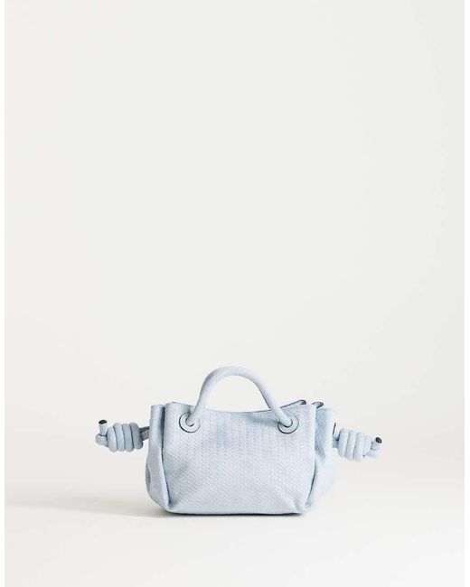 TOPSHOP Blue Jenny Small Grab Weave Bag