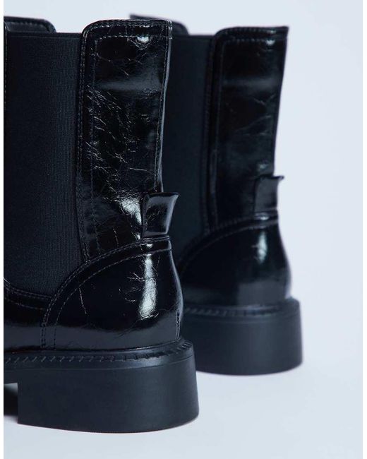TOPSHOP Blue Lottie Chelsea Ankle Boot
