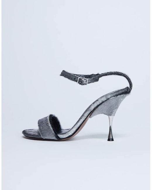 TOPSHOP Blue Fran Metal High Heel Sandal